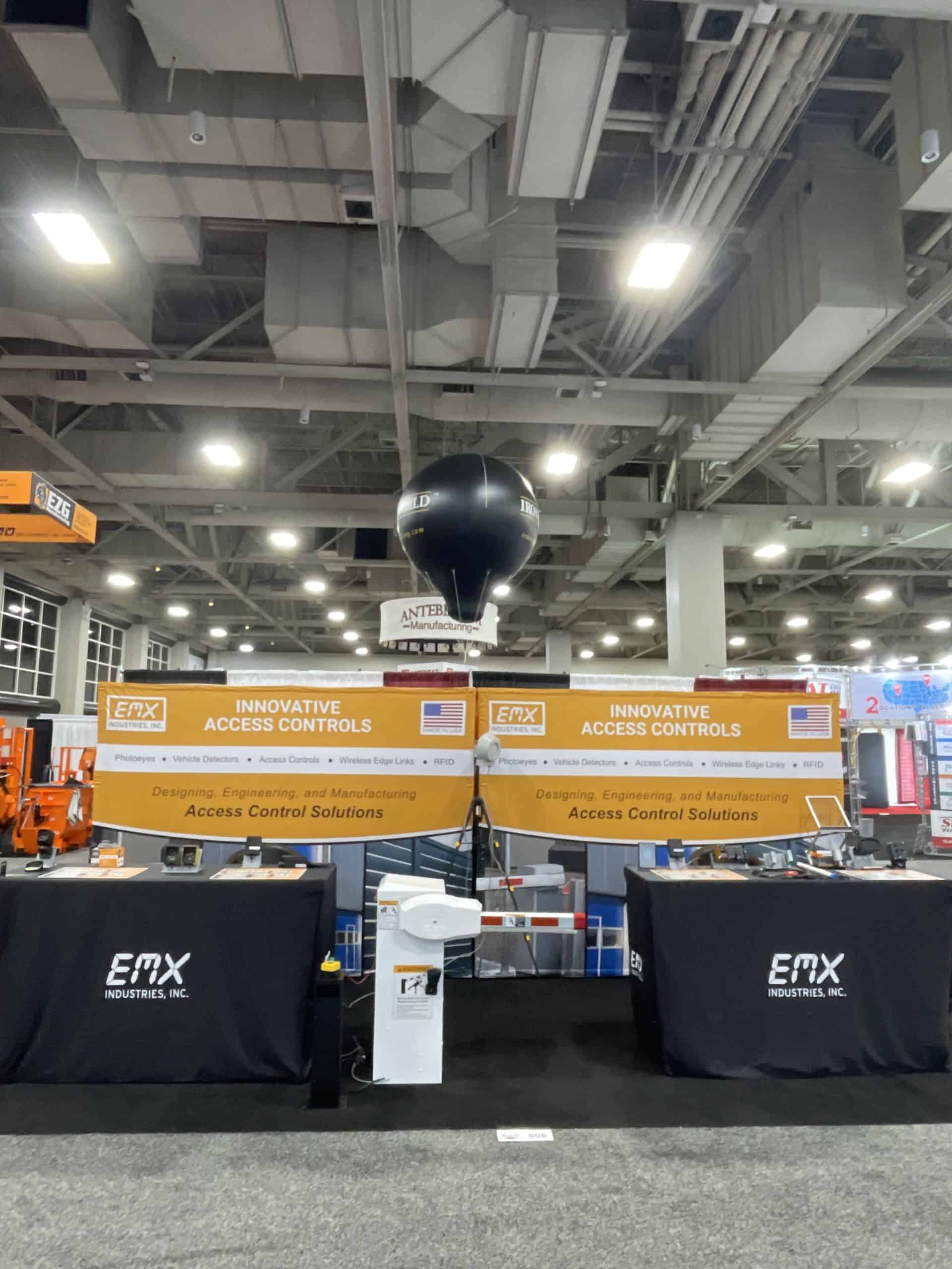 access control components, closeup of EMX at a conference